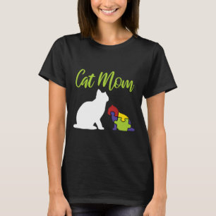 Autism Awareness Cat Aspergers Mom Down Syndrome T-Shirt