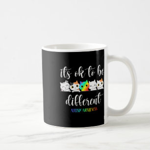 Autism Awareness Cat Its Ok To Be Different Funny Coffee Mug