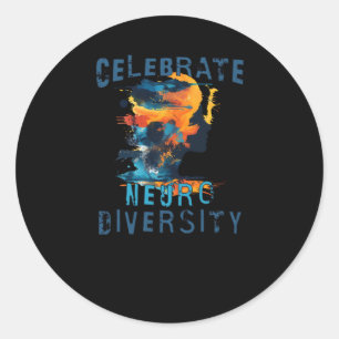 Autism Awareness Celebrate Neuro Diversity Mental  Classic Round Sticker