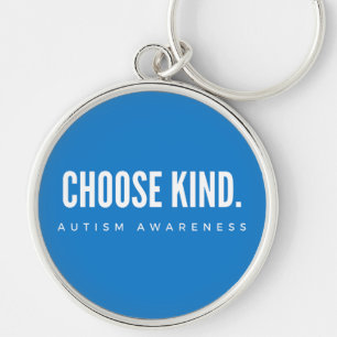 autism awareness choose kind blue modern Keychain