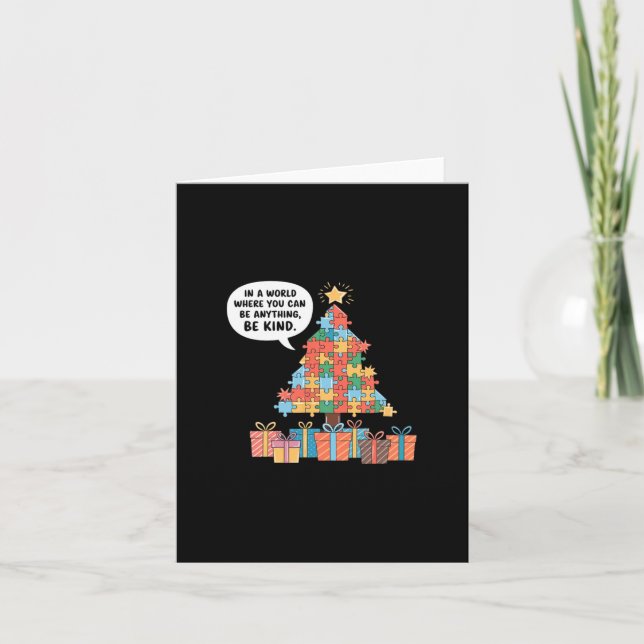 Autism Awareness Christmas Be Kind Kindness Xmas P Card (Front)