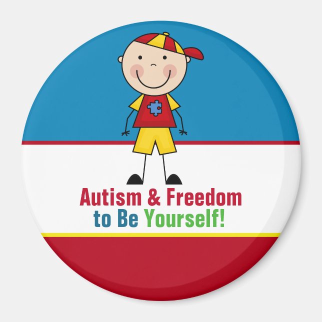 Autism Awareness Circle Magnet (Front)