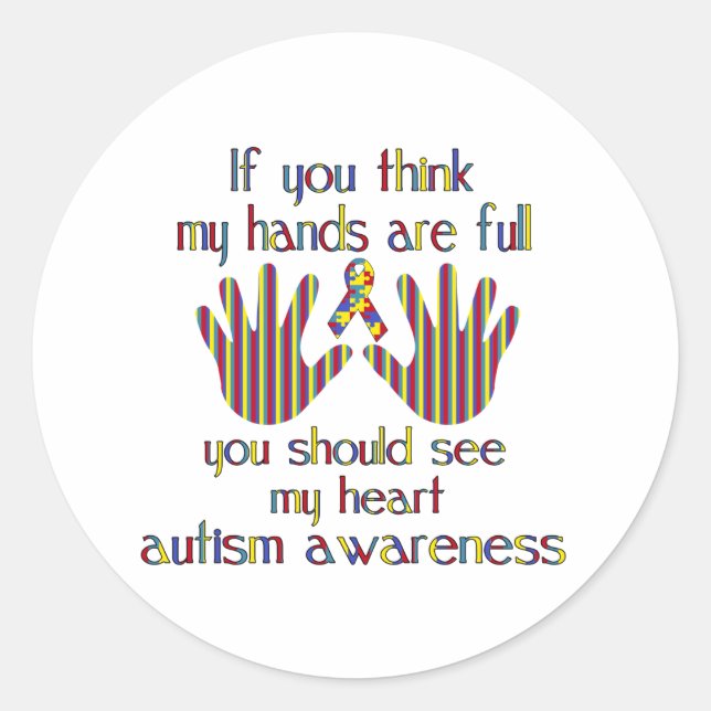 autism awareness classic round sticker (Front)