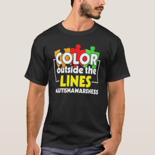Autism Awareness Colour Outside The Lines Support T-Shirt