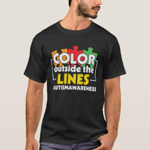 Autism Awareness Colour Outside The Lines Support T-Shirt