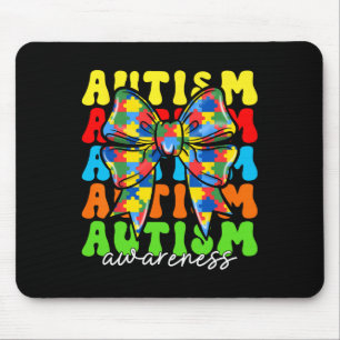 Autism Awareness Coquette Bow Men Women Kids Boys  Mouse Pad