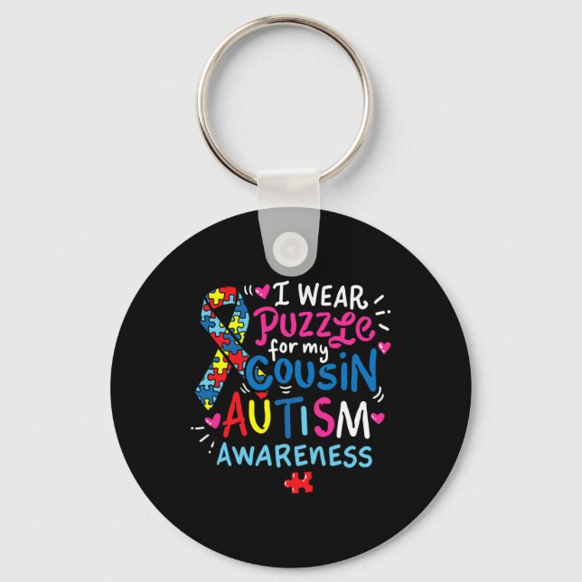 Autism Awareness Cousin Gift Tee  Keychain (Front)