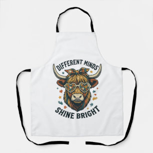 Autism Awareness Cow Vintage Engraving Support Des Apron