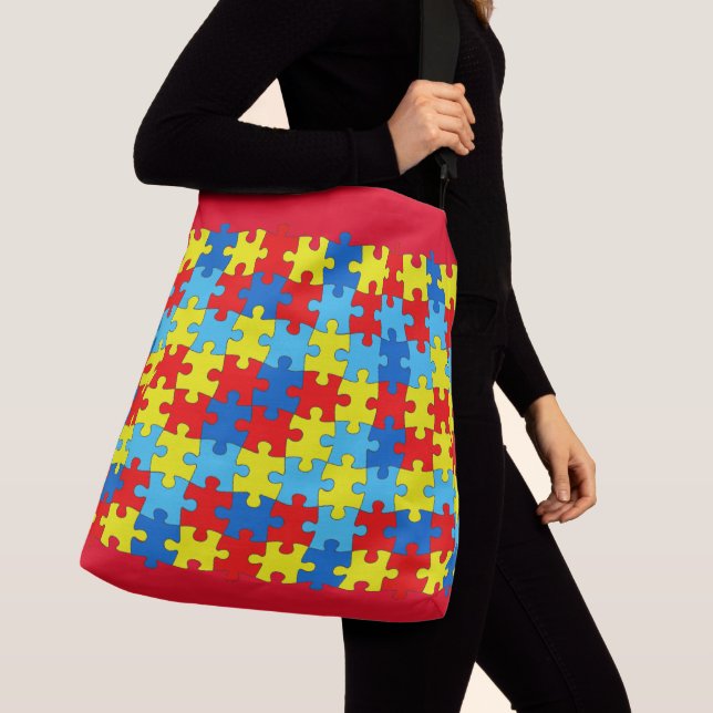 Autism Awareness  Crossbody Bag (Close Up)