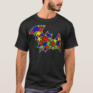 Autism Awareness Cute Bat Puzzle Piece Lover Anima T-Shirt