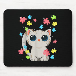 Autism Awareness Cute Cat Kitten Colour Puzzles Ba Mouse Pad