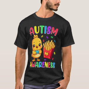 Autism Awareness Cute Chick Puzzle Fries T-Shirt