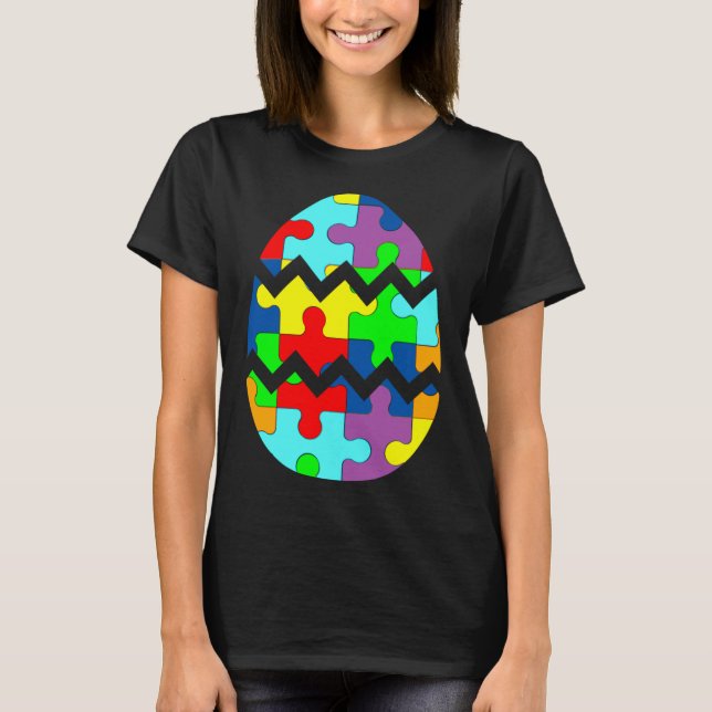 Autism Awareness Cute Easter Egg T-Shirt (Front)