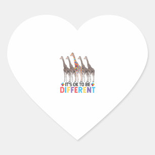 Autism Awareness Cute Giraffe Animal It's Ok To Be Heart Sticker