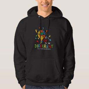 Autism Awareness Cute Giraffe Animal Its Ok To Be  Hoodie