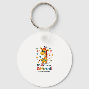 Autism Awareness Cute Giraffe Animal Its Ok To Be Keychain