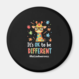 Autism Awareness Cute Giraffe Animal Its Ok To Be  Magnet