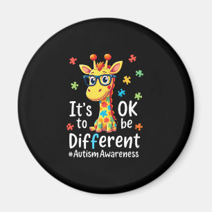 Autism Awareness Cute Giraffe Animal Its Ok To Be  Magnet