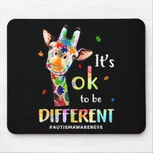 Autism Awareness Cute Giraffe Animal Its Ok To Be Mouse Pad