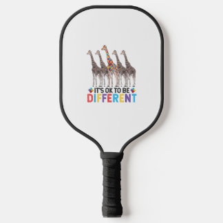 Autism Awareness Cute Giraffe Animal It's Ok To Be Pickleball Paddle