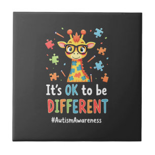 Autism Awareness Cute Giraffe Animal Its Ok To Be  Tile