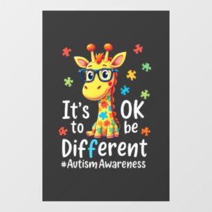 Autism Awareness Cute Giraffe Animal Its Ok To Be Window Cling