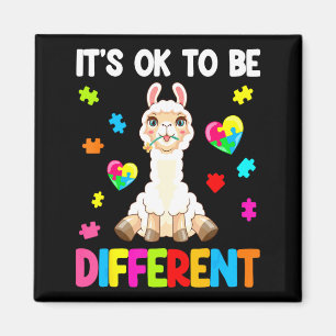 Autism Awareness Cute Llama It S Ok To Be Differe  Magnet