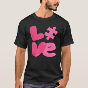 Autism Awareness Cute Love Puzzle Autistic Son Dau T-Shirt
