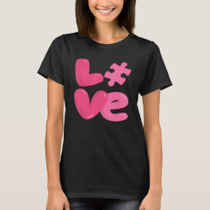Autism Awareness Cute Love Puzzle Autistic Son Dau T-Shirt