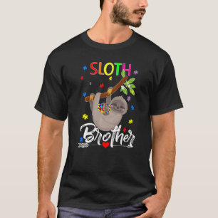 Autism Awareness Cute Sloth Puzzle Piece Brother T-Shirt