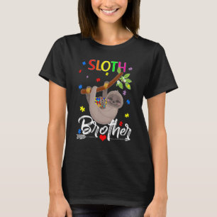 Autism Awareness Cute Sloth Puzzle Piece Brother T-Shirt