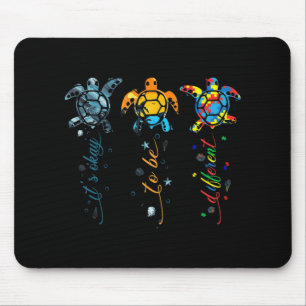 Autism Awareness Cute Turtle Animal It's Ok To Be Mouse Pad