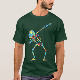 Autism Awareness Dab Skeleton Dabbing Support Men  T-Shirt