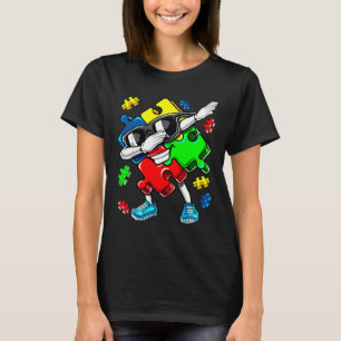 Autism Awareness Dabbing Puzzle Piece Kids Boys T-Shirt