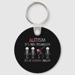 Autism Awareness Dabbing Skull Autism Its Not A Di Keychain