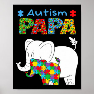 Autism Awareness Dad Father Autistic Kid Awareness Poster