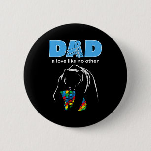 Autism Awareness Dad Father Love Proud Autism Son 2 Inch Round Button
