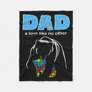 Autism Awareness Dad Father Love Proud Autism Son  Fleece Blanket