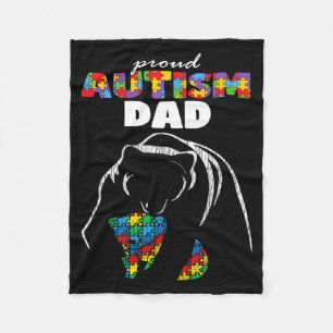 Autism Awareness Dad Father Proud Autism Son Dad P Fleece Blanket