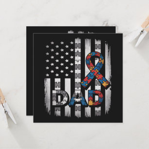 Autism Awareness Dad USA Flag Fathers Day