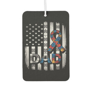 Autism Awareness Dad USA Flag Fathers Day Air Freshener