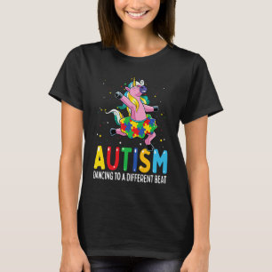 Autism Awareness Dancing Unicorn Puzzle Piece Kids T-Shirt