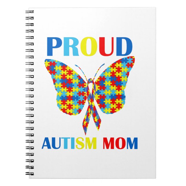 Autism Awareness Day Autism Mom Gift Proud Mom Notebook (Front)