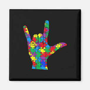 Autism Awareness Day Autistic Child ASL Love Sign Magnet