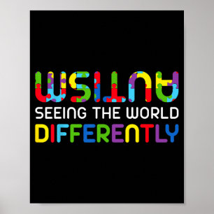 Autism Awareness Day Autistic World Differently Up Poster