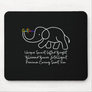 Autism Awareness Day Elephant Animal Autism Gift  Mouse Pad