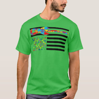 Autism Awareness Day Gift Flag Puzzle Piece T-Shirt