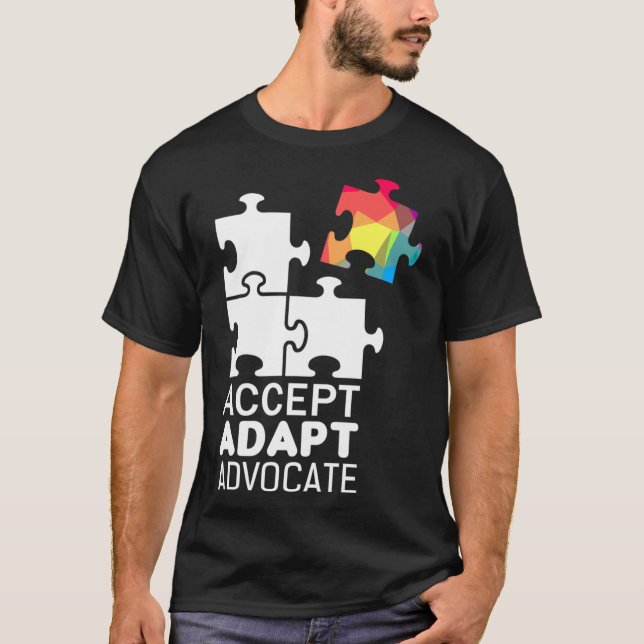 Autism Awareness Day Puzzle Piece Inspirational Qu T-Shirt (Front)