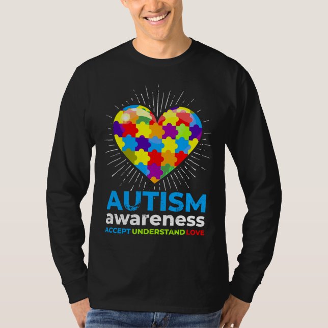 Autism Awareness Day Support Accept Understand Lov T-Shirt (Front)