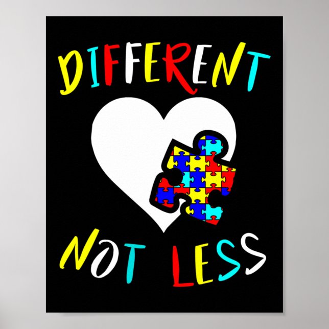Autism Awareness Design Gift Different Not Less Fo Poster (Front)
